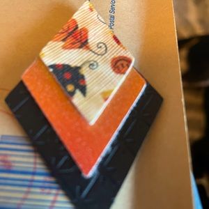 Fall faux leather earrings